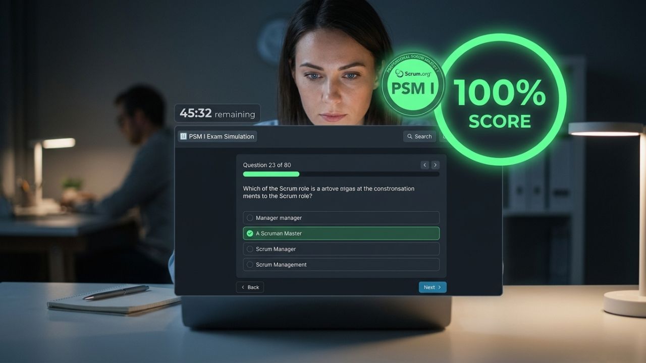 Student preparing for PSM I exam