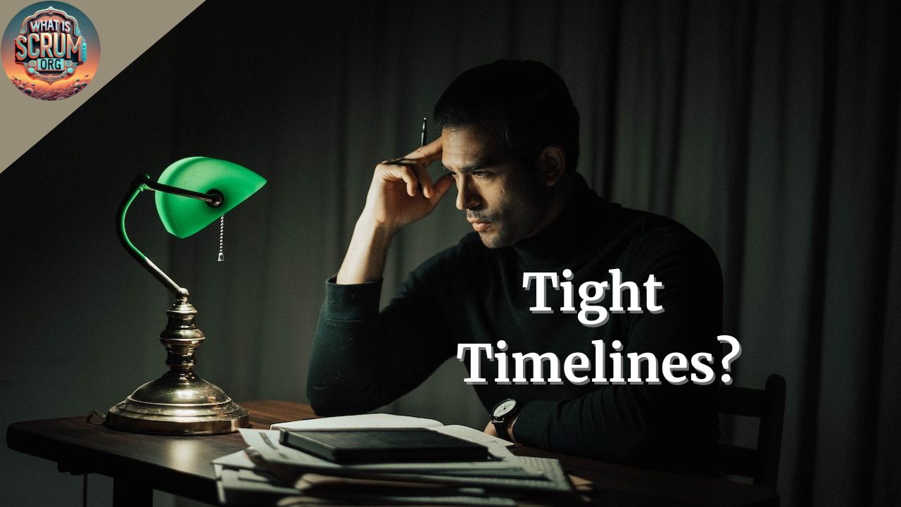 Image depicting the challenges of tight timelines in Scrum